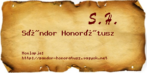 Sándor Honorátusz névjegykártya