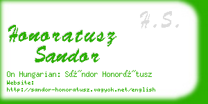 honoratusz sandor business card